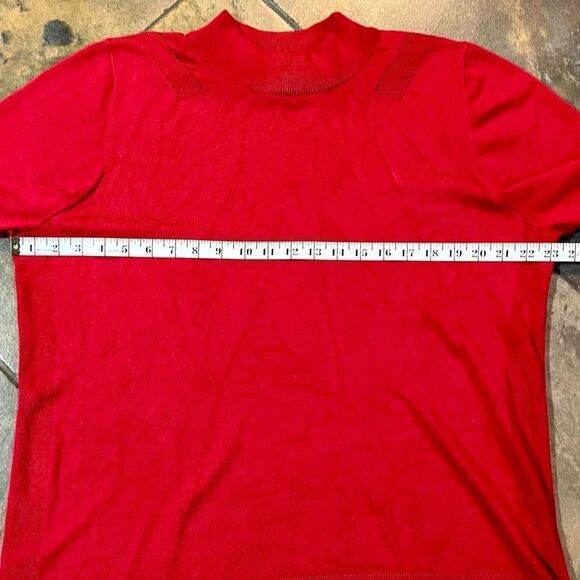 Allison Daley Women’s Plus Red Mock Turtleneck Short Sleeve Sweater 1X - Picture 8 of 11